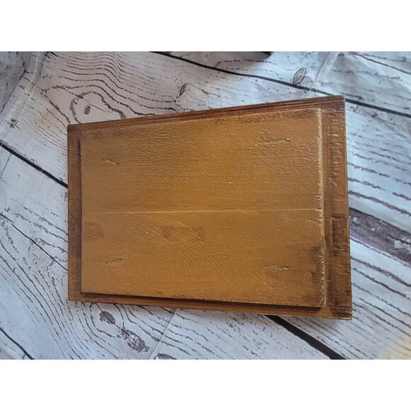 Vintage Hand Painted Wooden Thanksgiving Folk Art Box 8x5.2x5.2in - Picture 4 of 12